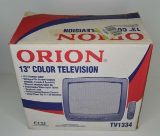 Vintage Orion Tv1334 13 " Inch Crt Tv Retro Gaming Television W/ Remote & Box