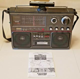 Vintage Electro Brand Stereo 10 Band Radio/shortwave W Cassette Model No 2971