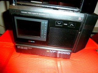 Casio Vf - 3000 Vhs Portable Tv/vcr Player 1988,  Made In Japan - Rare No Charger