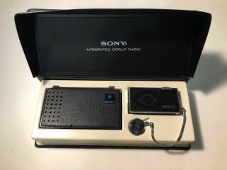 Rare Sony Icr - 100 Integrated Circuit Radio W/ Box,  Charger