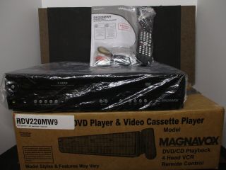 Magnavox Dv220mw9 4 Head Vhs / Dvd Player With Line In Recording Open Box