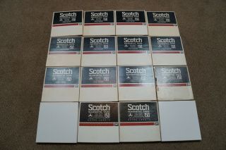 (16) - 7 " Scotch 150 Magnetic Tapes On Reel Plus (2) Nos Blank Reels
