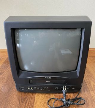 Philips 13 " Color Tv Vcr Combo Ccc130at01 Retro Gaming And