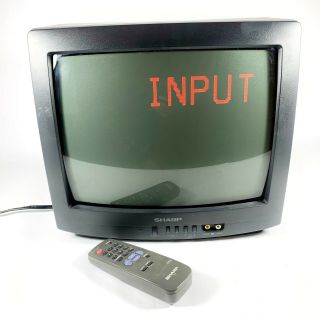 Sharp 13 " Crt Tv Retro Gaming Color Television Model 13n - M100b W/ Remote 2001 Av