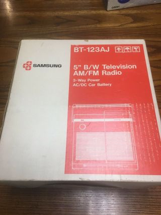 Vintage Samsung 5 " Black/white Television Am/fm Radio Bt - 123aj