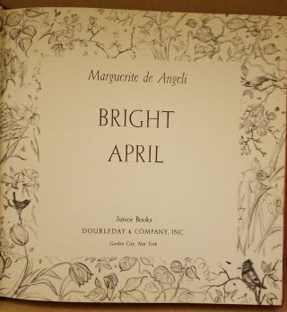 Bright April By Marguerite De Angeli Hb 1946 No Dust Jacket