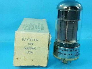Raytheon Jan 6080 Wc Vacuum Tube Single 1976 D Gtr Bottle Crack Headphone Bliss