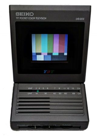 Vintage 1985 Seiko Lvd - 202 Color Tft Lcd 2 " Portable/pocket Tv -