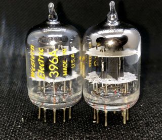 Nos Matched Pair Western Electric 396a Twin Triode Tubes Usa Made,  Hickok