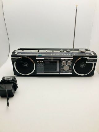 Aiwa Cs - R10 Boombox Rare Vintage Stereo Cassette Player Radio Recorder Read