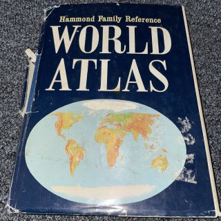 World Atlas 1972 Hammond Family Reference Book Doubleday & Company Rare