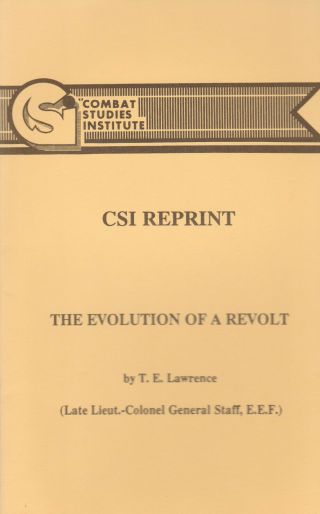 The Evolution Of A Revolt (1920) T.  E.  Lawrence,  Arab Revolt