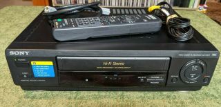 Sony Vcr Vhs Slv - 678hf Video Cassette Recorder Hi - Fi 4 Head With Remote
