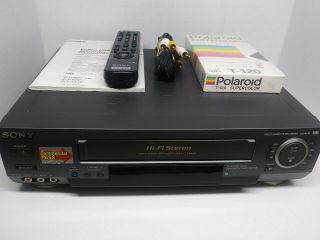 Sony Slv - Ax10 Vcr 4 - Head Hi - Fi Vhs Video Cassette Recorder Player With Remote