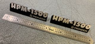 Vintage Pioneer Hpm - 1500 Speaker Metal Logo Plates