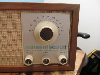 Vintage KLH Model Twenty One 21 FM Table Radio w Wood Cabinet Finish 2