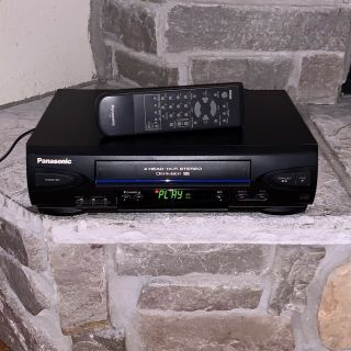 Near Panasonic Pv - V4522 Omnivision 4 - Head Vcr,  Remote Vhs Player Recorder