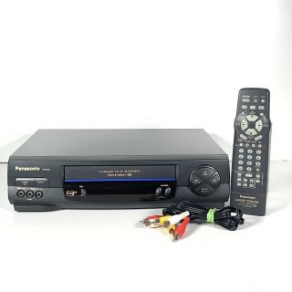 Serviced Panasonic Pv - 9451 4 Head Hi - Fi Vcr Vhs Recorder Player Remote & Cables