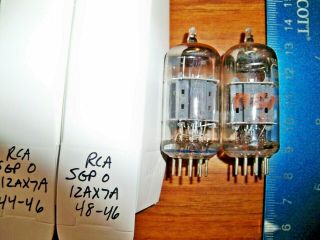 2 Strong Matched Rca Short Gray Plate O Getter 12ax7a / Ecc83 Tubes