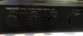 Nikko Beta 20 Stereo Preamplifier Pre Amp,  Powers On