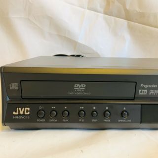JVC HR - XVC16 Hi - Fi SQPB VHS Cassette Recorder VCR/DVD Player Combo REMOTE Cables 2