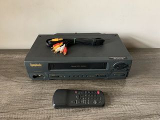 Symphonic Vcr Vhs Player 4 Head Hi - Fi Stereo Video Recorder With Remote & Cables