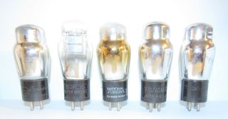 Set Of 5 01a St Style Radio Amplifier Vacuum Tubes.  Tv - 7 Test 68 - 75