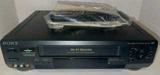 Sony Slv - N50 Vhs Vcr 4 Head Adaptive Picture Cassette Player W/ Remote