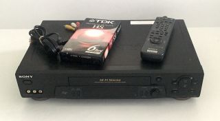 Sony Slv - N71 Vcr With Remote Av Cables Vhs Player