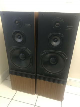 41” Vintage Kenwood Tower Floor Speakers Jl - 1090av - Dual Tuned Ports - Bass - Asis