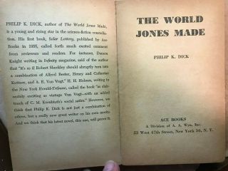The World Jones Made by Philip K.  Dick Ace Double 1956 Agent of The Unknown 3