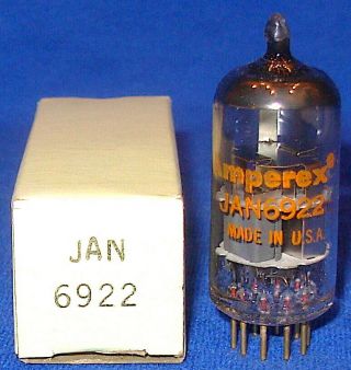Nos Nib Amperex Jan 6922 E88cc Gold Pin Vacuum Tube
