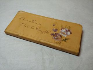 1886 Standard Diary.  Book Gold Gilt Edges Leather Covers Hand Painted