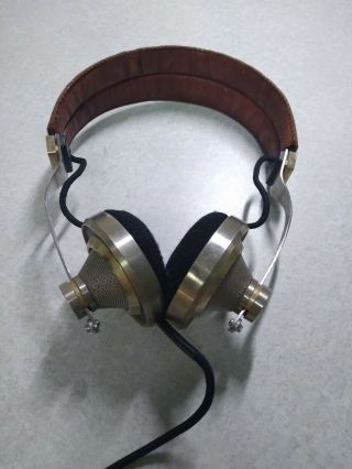 Vintage Pioneer Se - L40,  Stereo Headphones Brass & Brown Leather