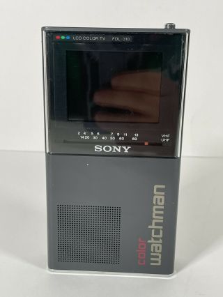 Sony Watchman Vintage Portable Analog Lcd Color Tv Fdl - 310 Powers Up