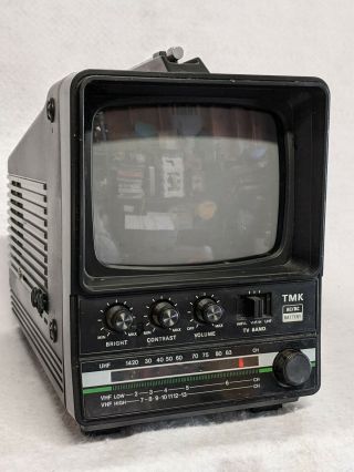 Vintage 1981 Tmk Portable Tv Model 700 Black & White Tv -