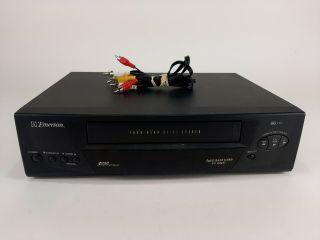 Emerson Ev806n Vcr Vhs Player Video Cassette Recorder 4 Head W/ Av Cables