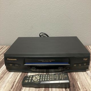Panasonic 4 Head Vcr,  Omnivision Pv - V4520 Vhs Player With Remote Tested/works
