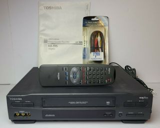 Toshiba Vcr Plus Vhs Recorder Player,  Model M65,  4 - Head Hi - Fi,  Remote,