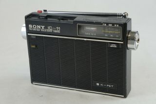 Sony Ic - 11 Vintage Radio Fm/sw/mw Solid State 3 Band Icf - 110w Read