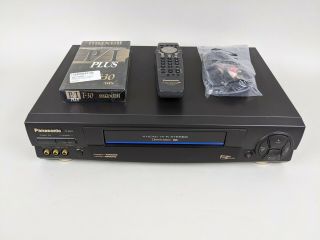 Panasonic Pv - 9662 Vcr 4 Head Hi - Fi Vhs Player Recorder Remote Bundle