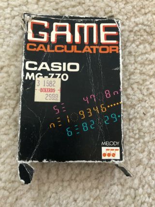 Vintage Casio Mg - 770 Vtg Credit Card Size Calculator Game & Melody