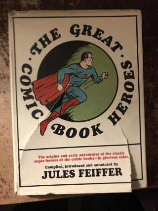 The Great Comic Book Heroes By Jules Feiffer 1965 Hc Hardcover Superman