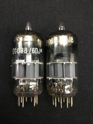 Pair Amperex 6dj8 / Ecc88 D Getter Vacuum Tubes Holland Strong 10.  4083 - D