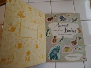 Animal Babies,  A Little Golden Book,  1947 (VINTAGE Brown Binding; Children ' s) 3