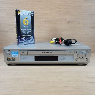 Sony Slv - N700 Hi - Fi 4 Head Stereo Vhs Cassette Recorder Vcr Player No Remote