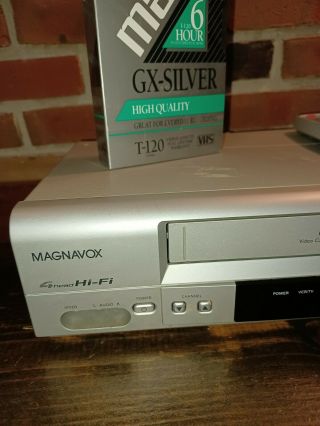 Magnavox MVR650 VCR PLAYER/RECORDER W/ REMOTE/BLANK TAPE HI FI 4 HEAD 2