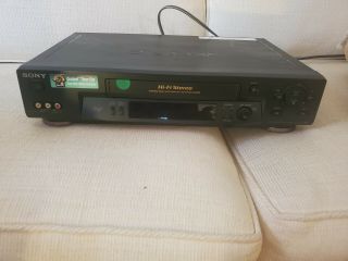 Sony Slv - N71 Vcr With Remote 4 Head Hi - Fi Stereo Vcr Vhs Player Video Recorder