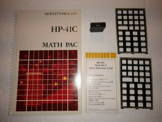 Hp - 41c Math 1 Module (00041 - 15003),  Instructions,  Quick Guide & Overlays