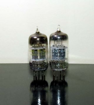 Matched Pair Ge 12ay7 Gray Plates Tubes [] - Getter - 1950s - Test Nos